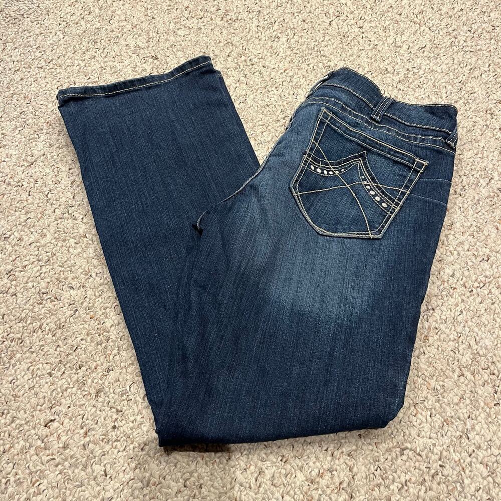 Ariat Real Denim Mid Rise Bootcut Jeans 34 Long Dark Wash Western Festival